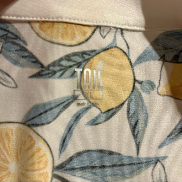 NWT Women’s Tail Activewear Lemon and Blue Leaf Print Tank Top Sz XL - Picture 4 of 8
